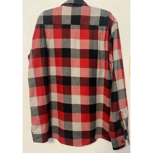 Mens Wrangler LS Red Black Plaid Flannel Button-Up Shirt L USA Keep Warm GIFT - Picture 2 of 7